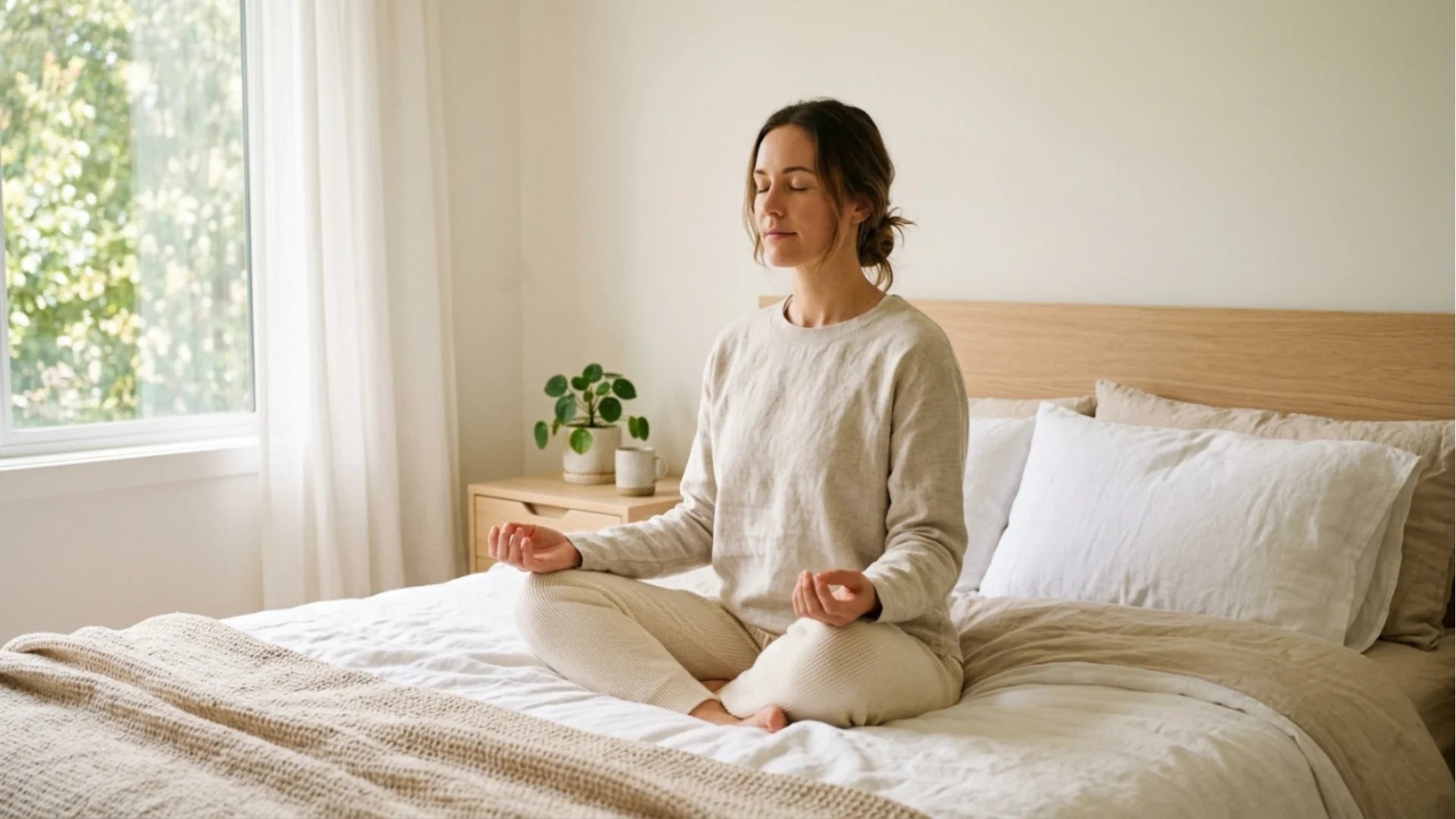 Woman-calming-anxiety-symptoms-linked-to-the-gut-brain-connection-in-Scottsdale